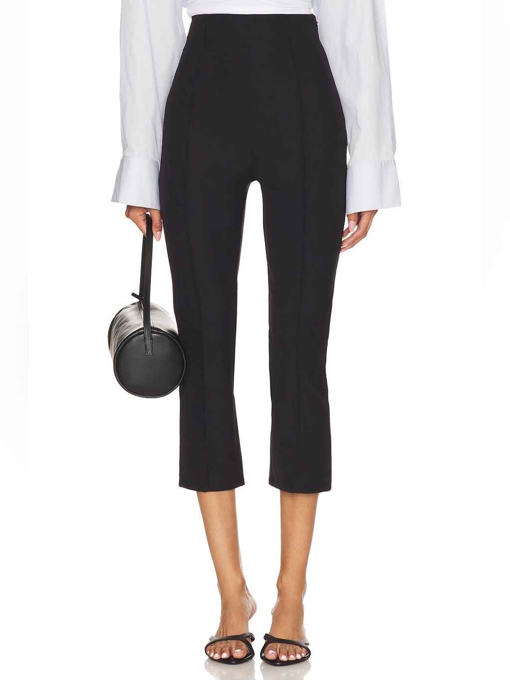 Lovers And Friends Marnie Capri Pant Seamed Side Zip Bottoms Black Revolve